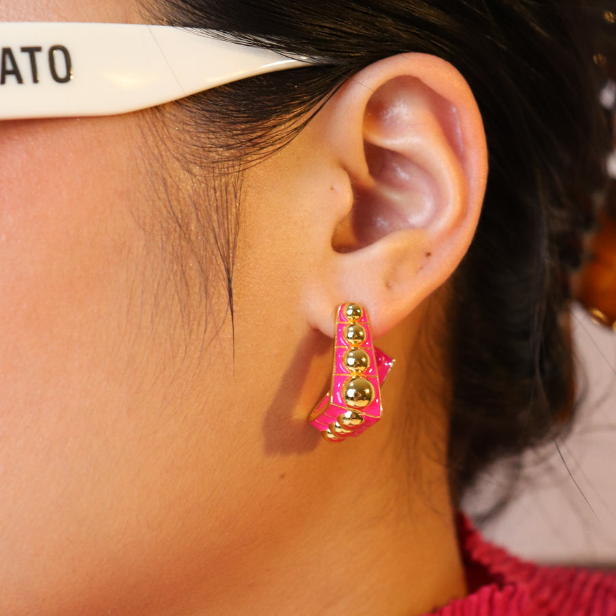 Hibiscus Triangle Earring